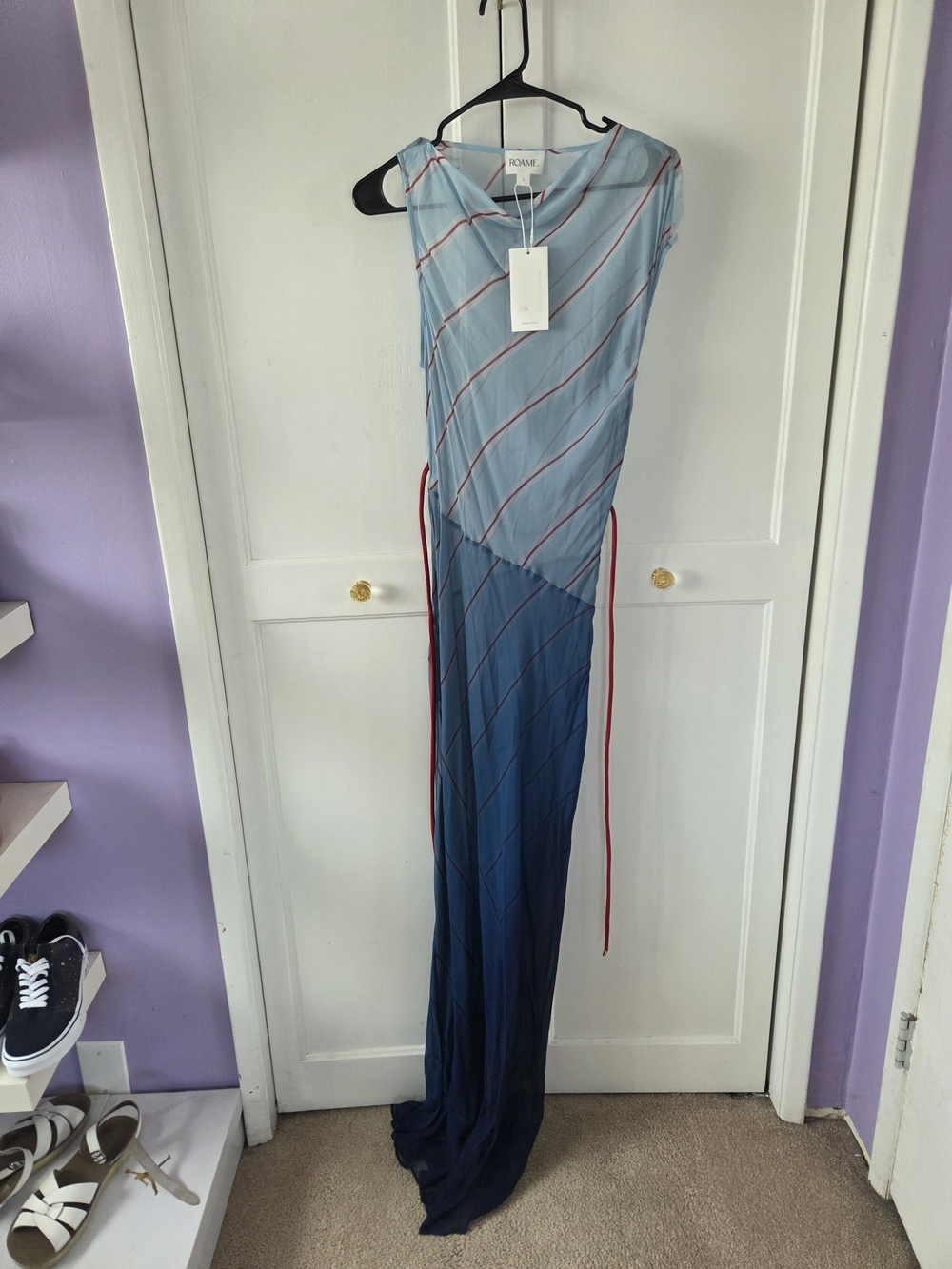Roame Capri Sheer Ombre Maxi Dress Women's Large BNWT
